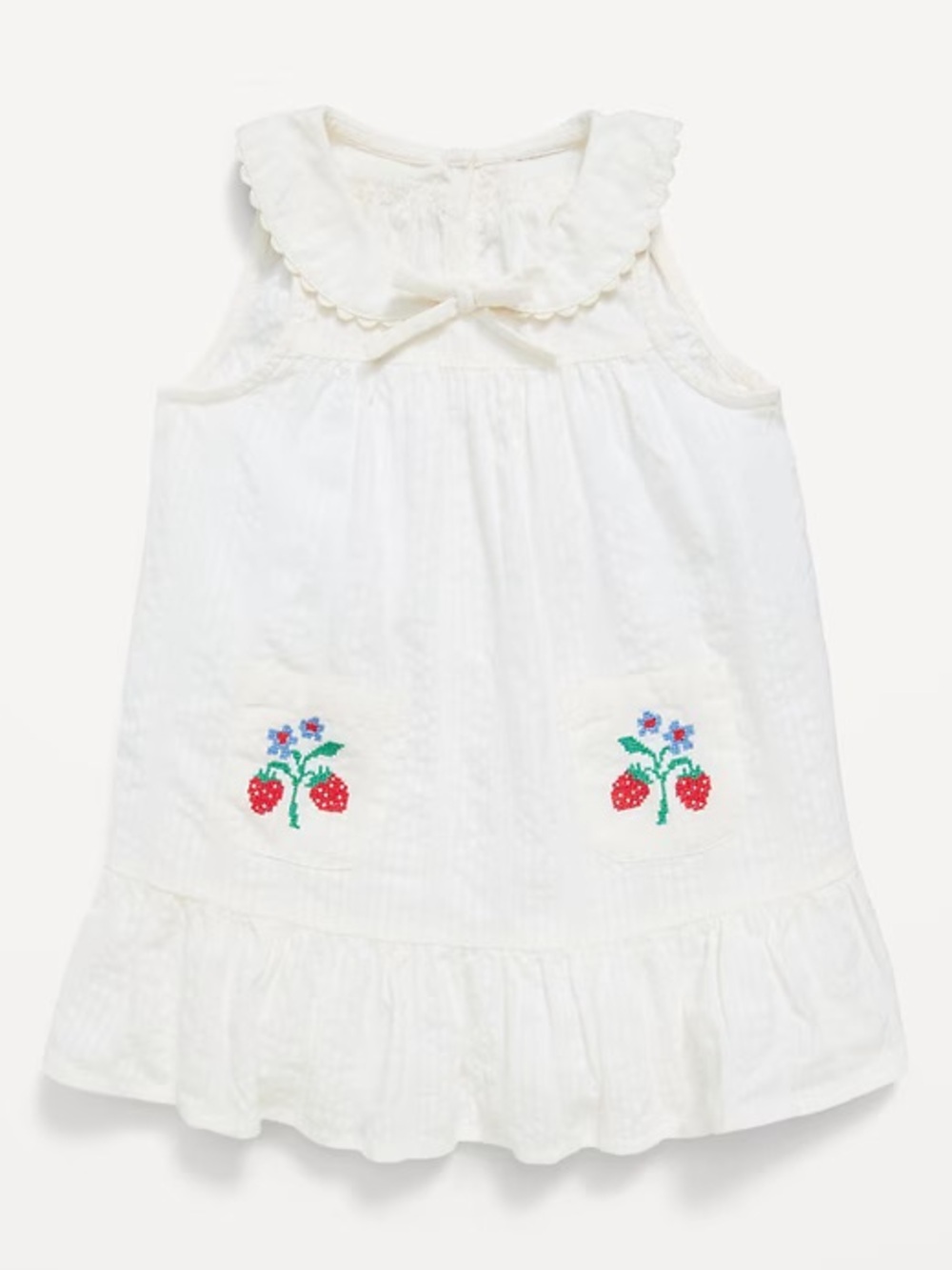 Old Navy Sleeveless Collared Textured Seersucker Dress for Baby